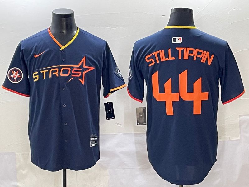 Men 2025 Houston Astros #44 Still Tippin Blue Three generations Joint Name Nike MLB Jersey style 10->houston astros->MLB Jersey